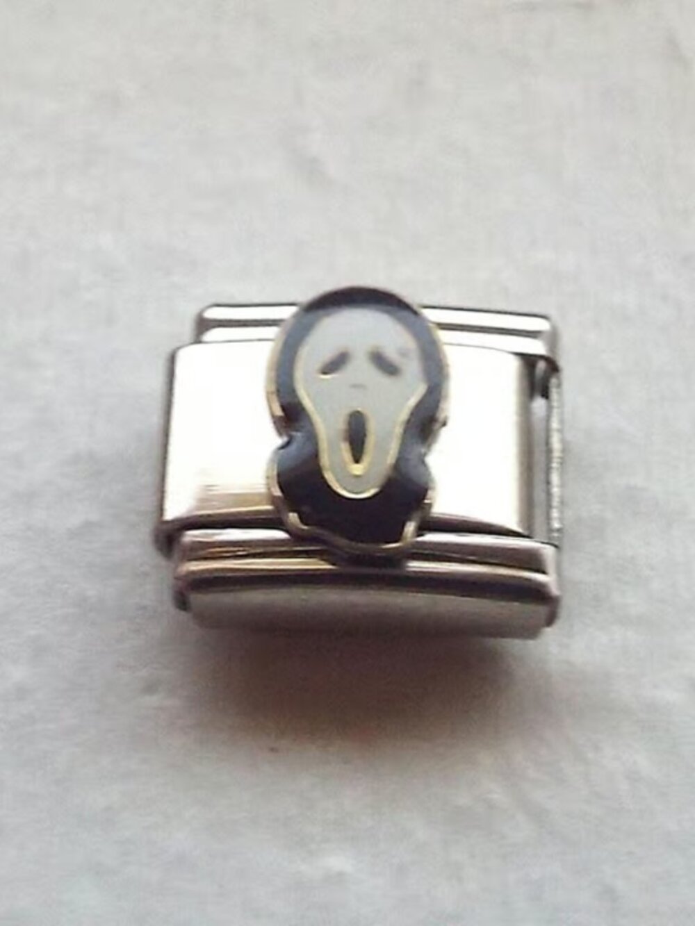 Scream mask enamel 9mm stainless steel italian charm bracelet link new